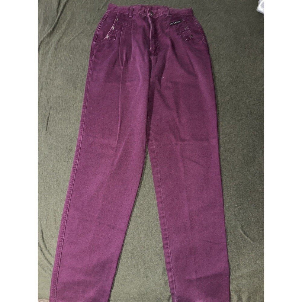 Vintage Rocky Mountain Cowgirl Denim Jeans Women 33/15 High Rise Burgundy USA